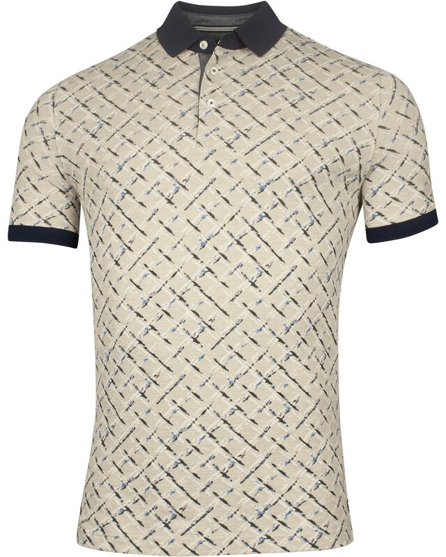 Baileys Poloshirt Painted Check - Dark Sand