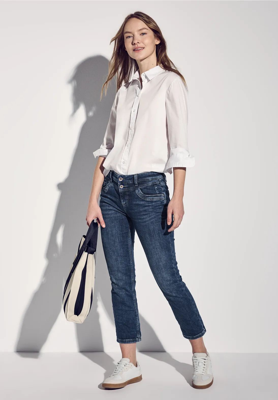 Street One 7/8-Jeans Casual Fit Jane - Dark Blue Washed