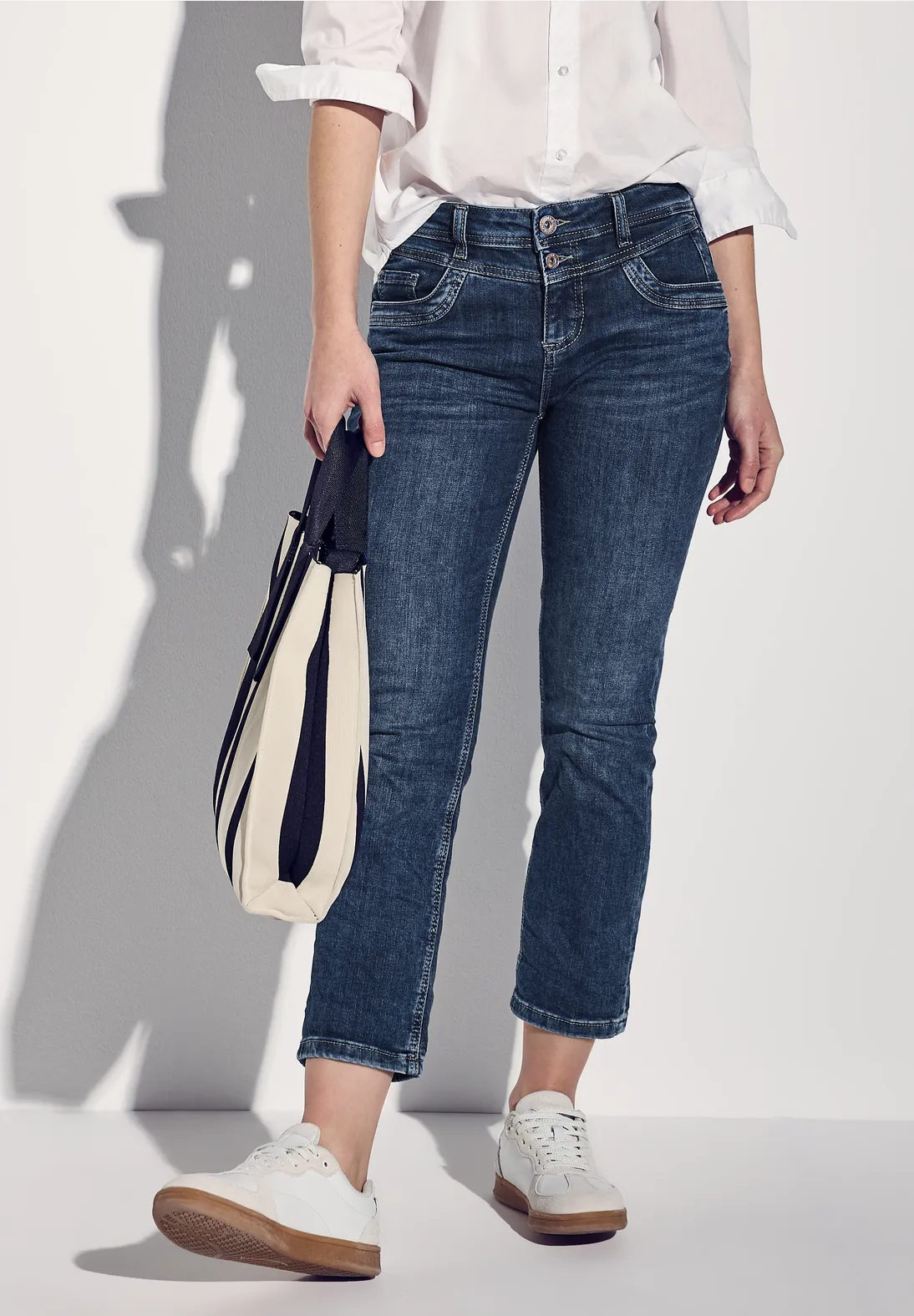 Street One 7/8-Jeans Casual Fit Jane - Dark Blue Washed