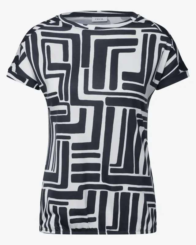 Cecil T-Shirt with Button Detail - Universal Blue