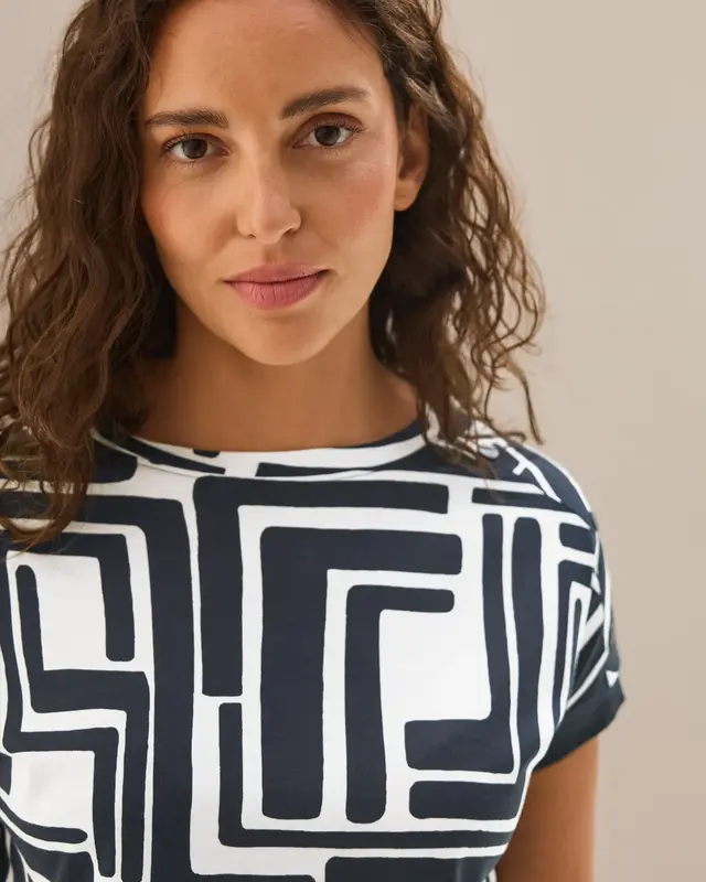 Cecil T-Shirt with Button Detail - Universal Blue