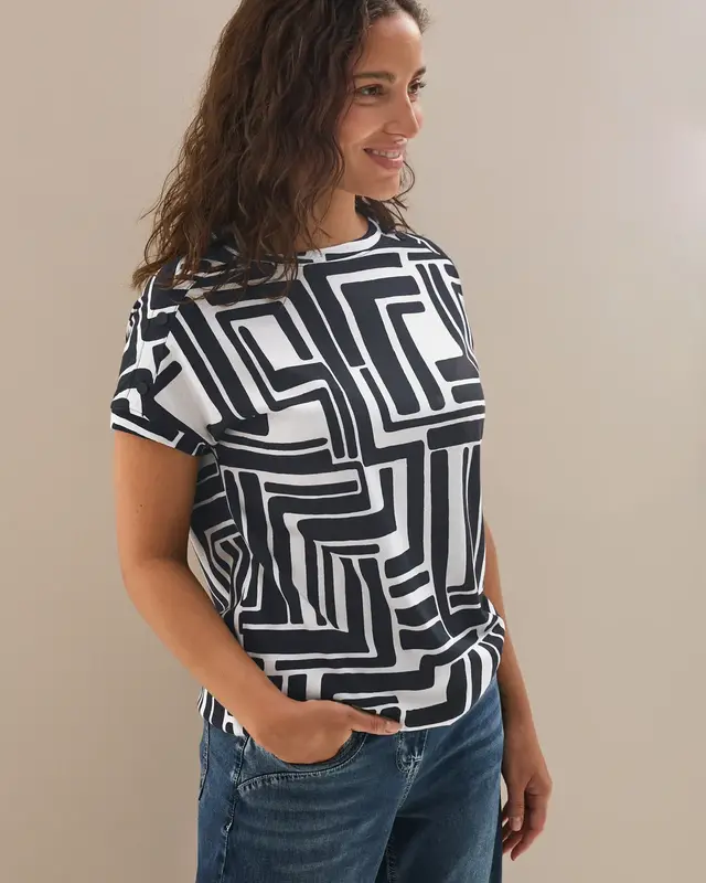 Cecil T-Shirt with Button Detail - Universal Blue