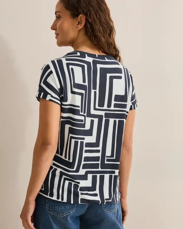 Cecil T-Shirt with Button Detail - Universal Blue