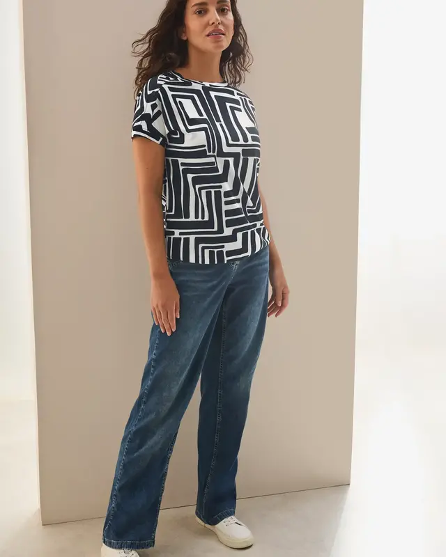 Cecil T-Shirt with Button Detail - Universal Blue