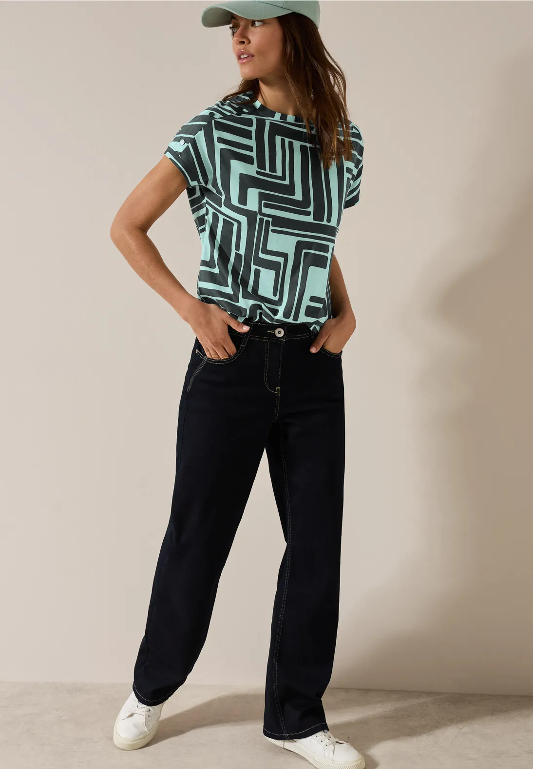 Cecil Shirt met Knoopdetail - Slate Khaki