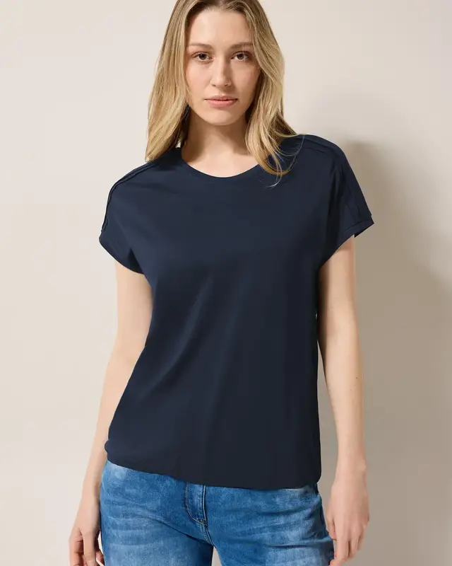 Cecil Shirt in Effen Kleur - Universal Blue