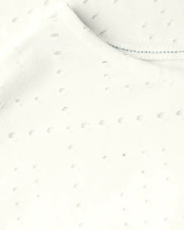 Cecil T-Shirt mit Lochmuster - Vanilla White