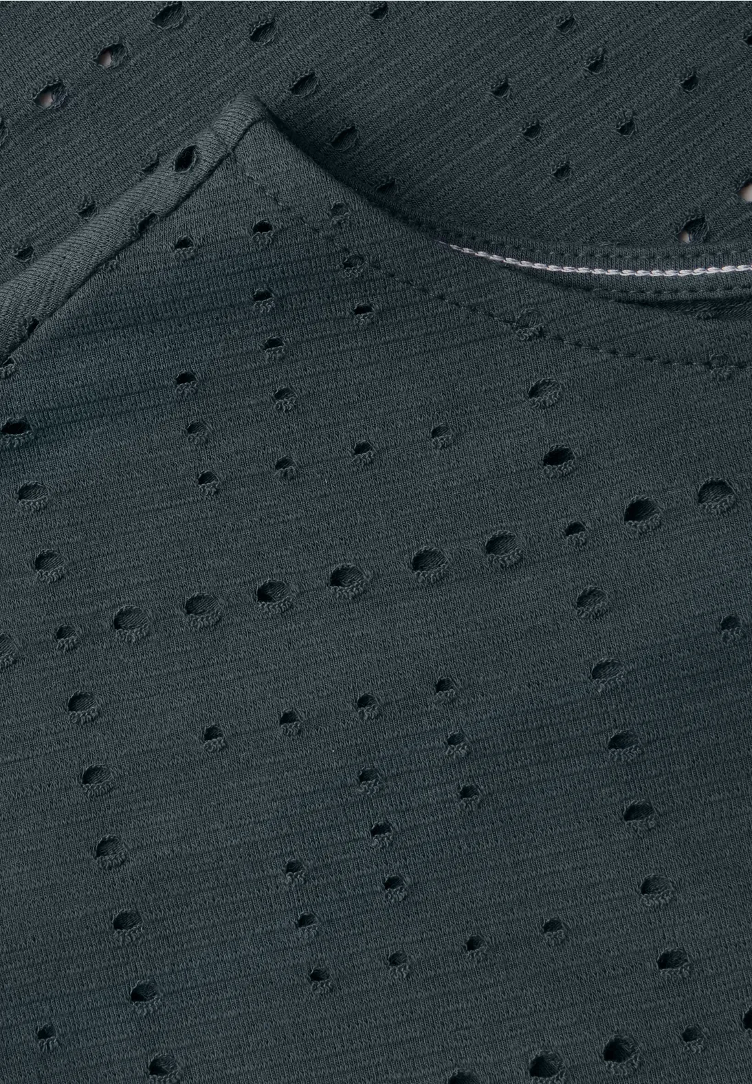 Cecil Shirt met Geperforeerd Patroon - Slate Khaki