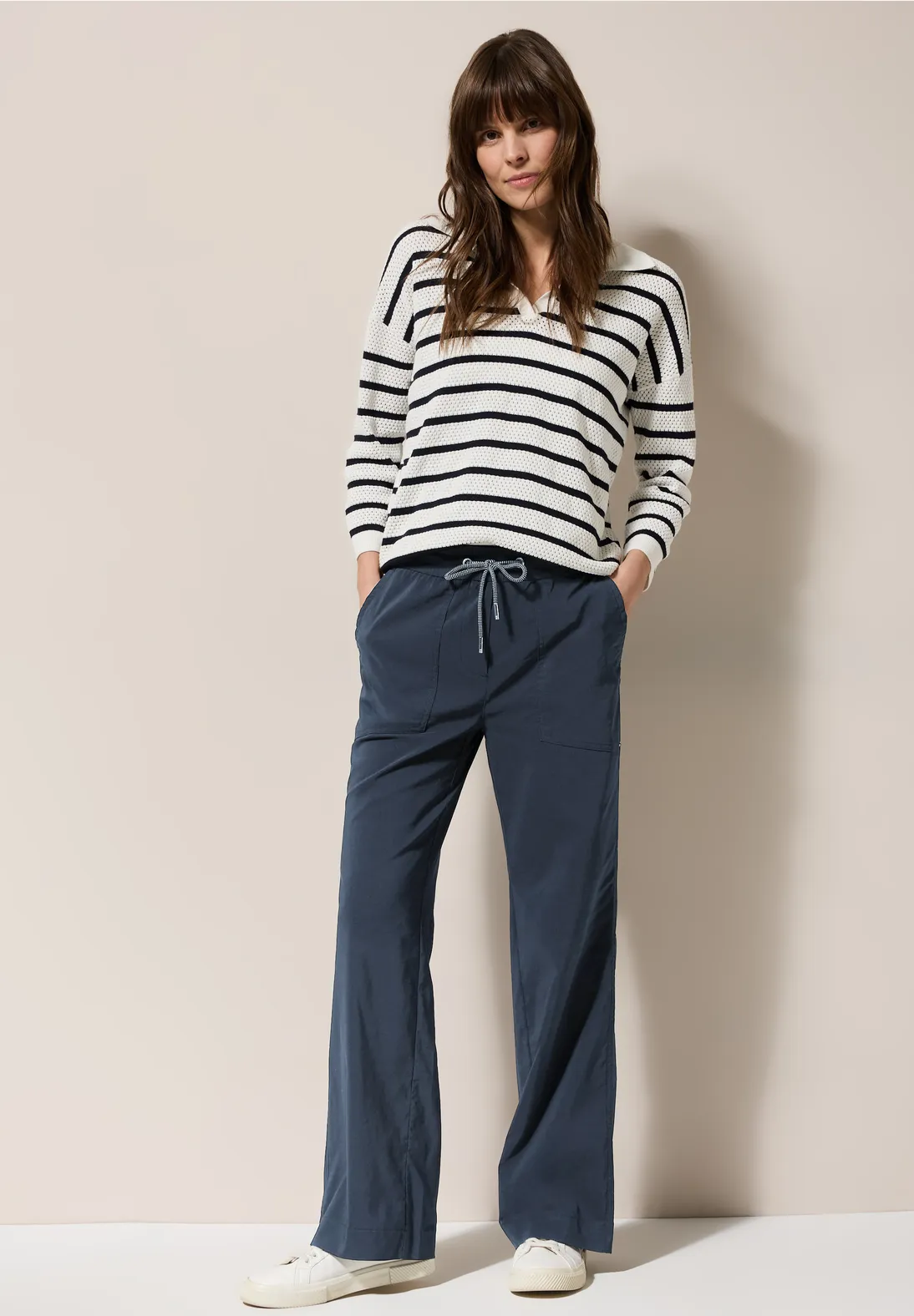 Cecil Hose mit Melange-Effekt Neele - Universal Blue