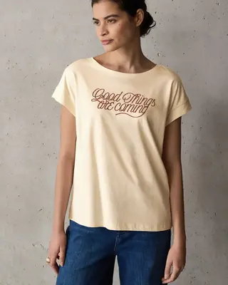 Street One Studio Shirt met Tekst - Mellow Vanilla