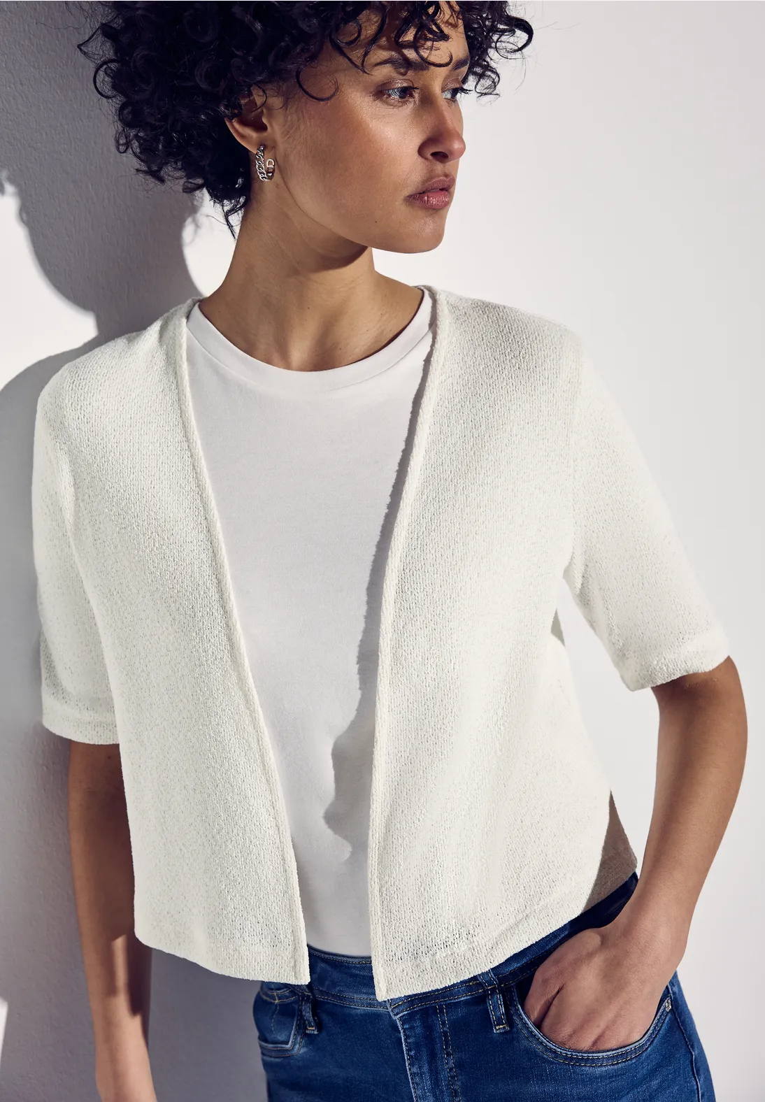 Street One Strick-Look Jacke - Off White