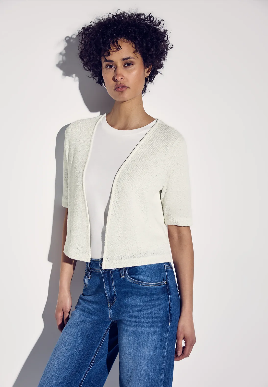 Street One Strick-Look Jacke - Off White