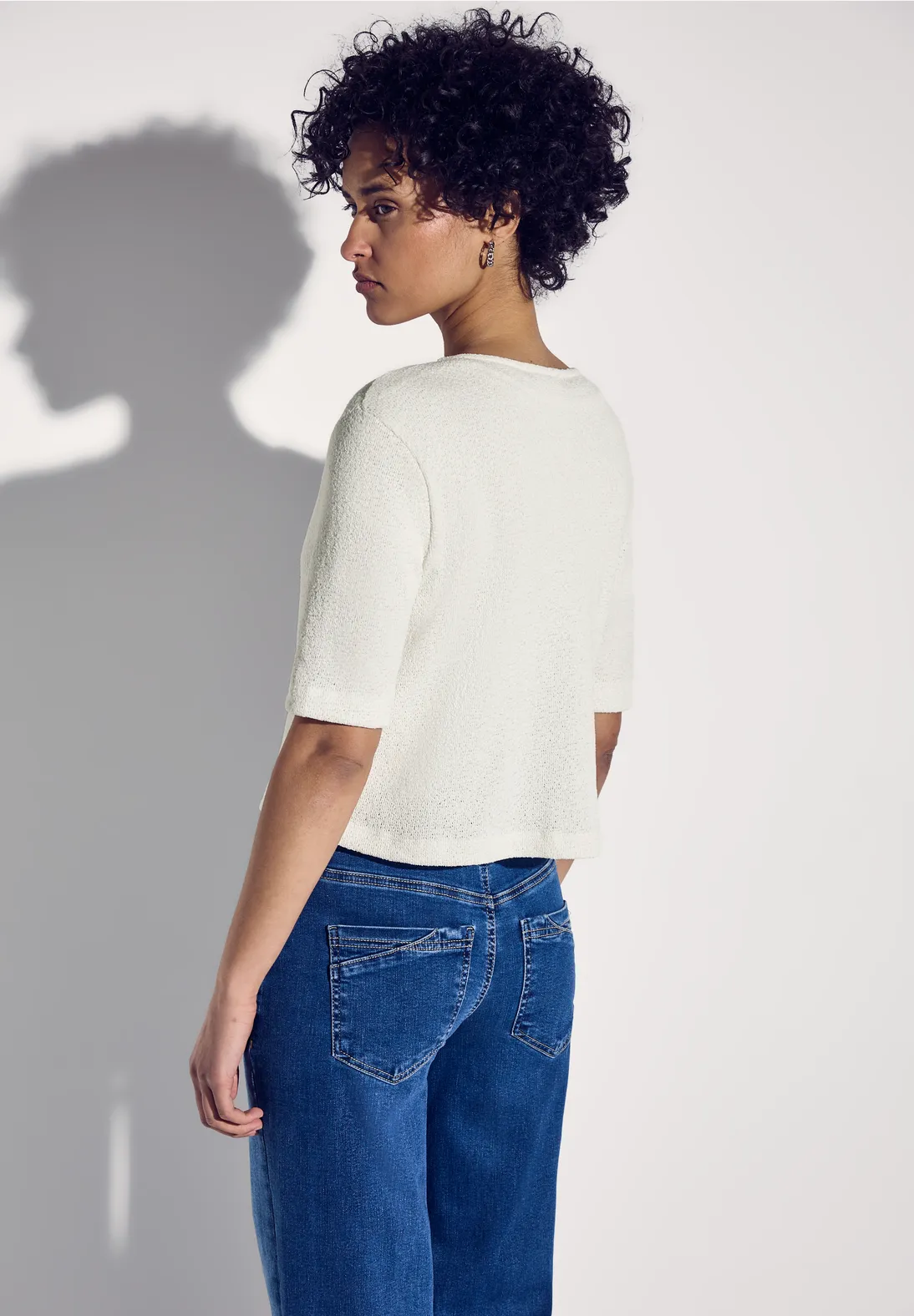 Street One Strick-Look Jacke - Off White