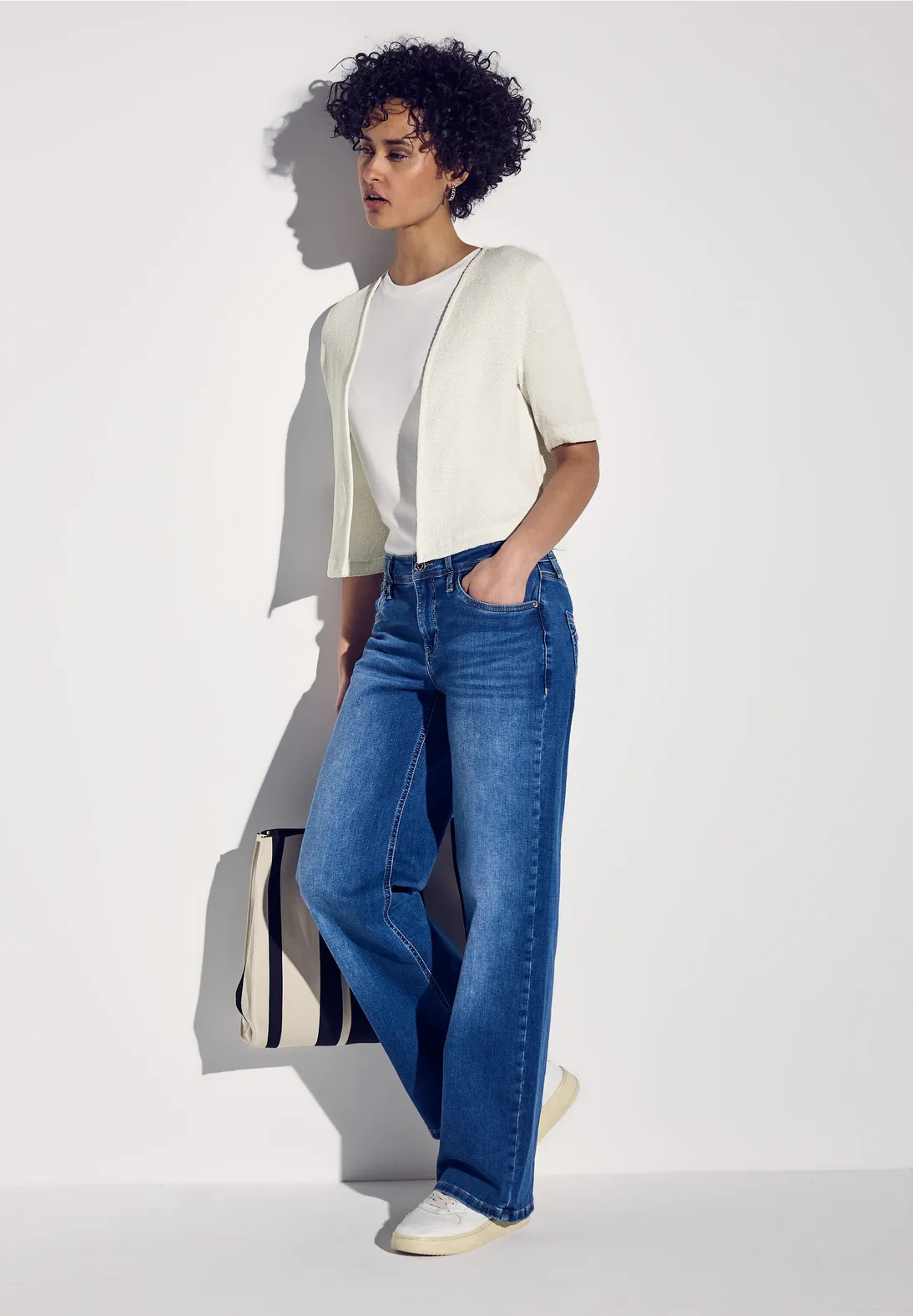 Street One Strick-Look Jacke - Off White