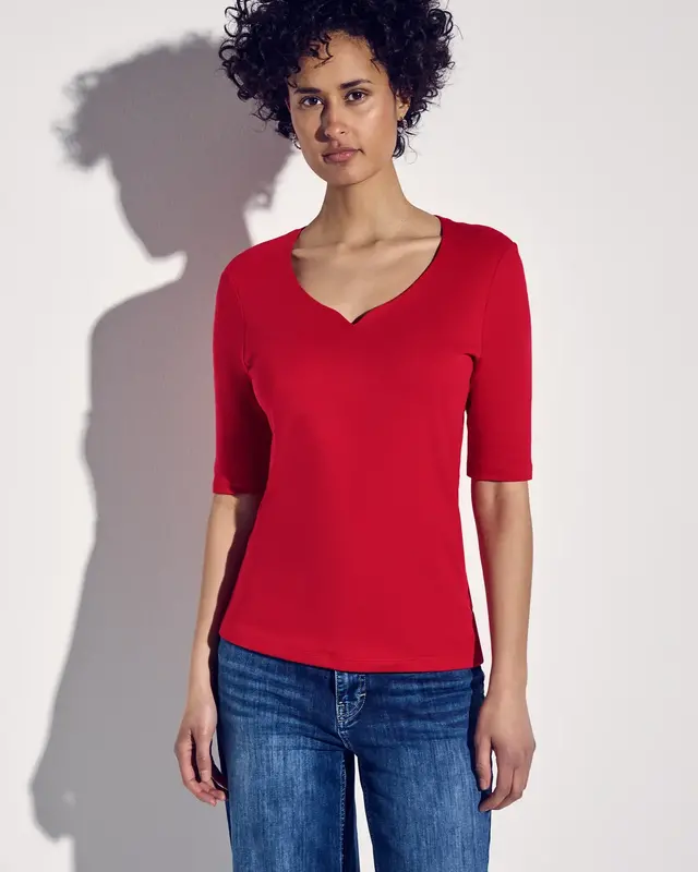 Street One Shirt met Hartvormige Halslijn Ada - Glory Red
