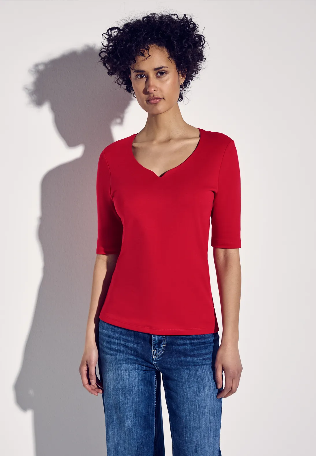 Street One Shirt mit Herzausschnitt Ada - Glory Red