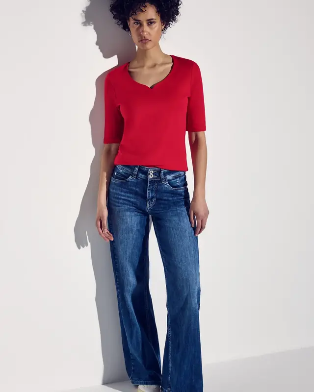 Street One Shirt met Hartvormige Halslijn Ada - Glory Red