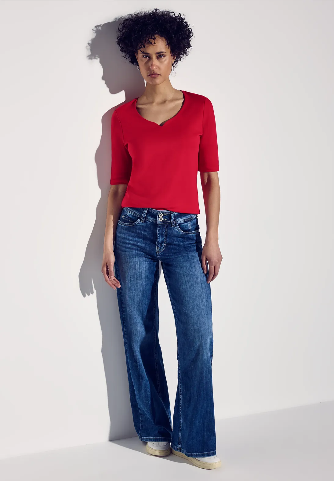 Street One Shirt mit Herzausschnitt Ada - Glory Red