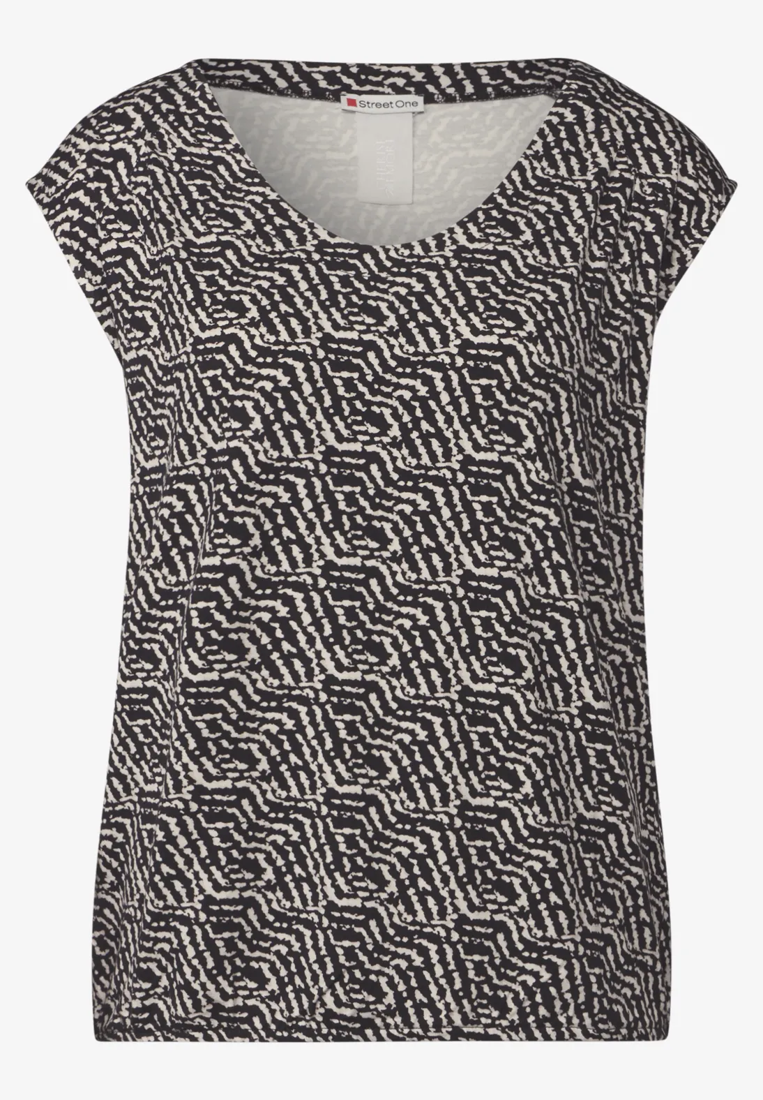 Street One Gemustertes Jersey-Shirt - Black