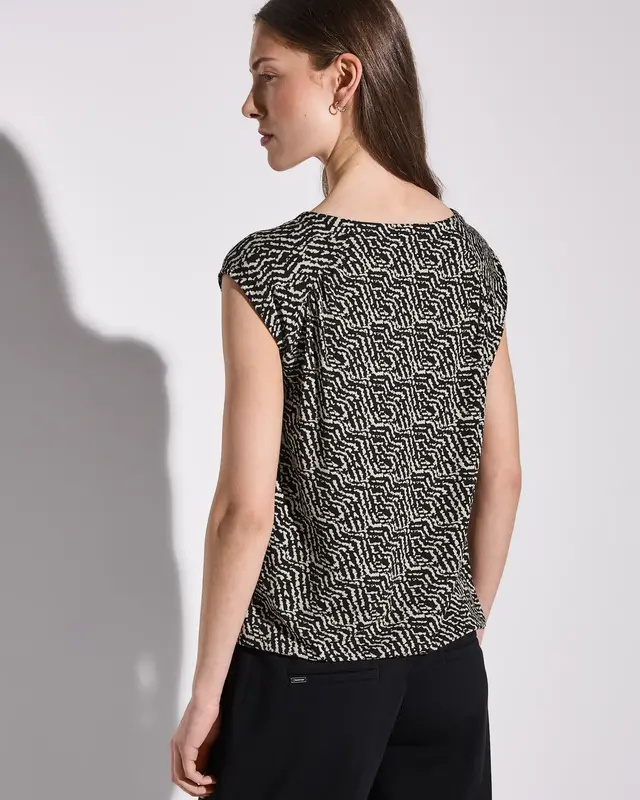 Street One Shirt met Patroon - Black