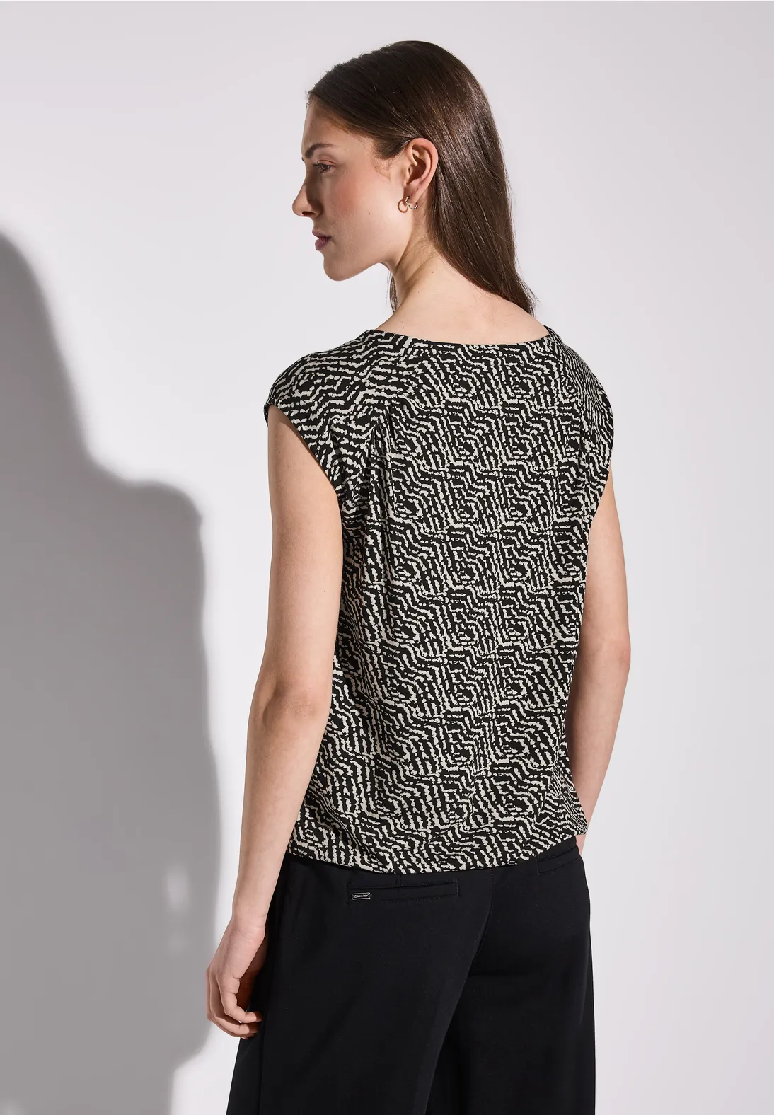 Street One Gemustertes Jersey-Shirt - Black