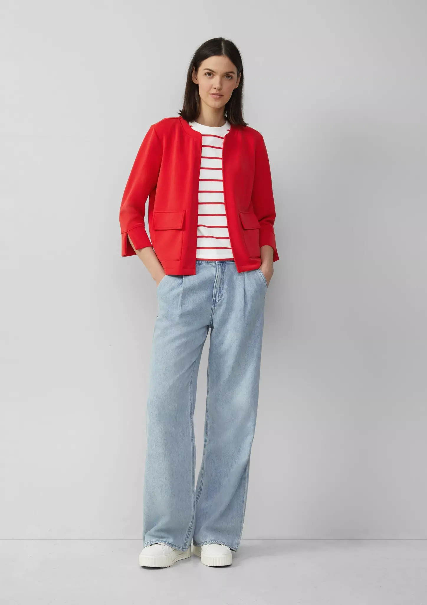 S. Oliver Scuba Cardigan, Relaxed Fit - Red