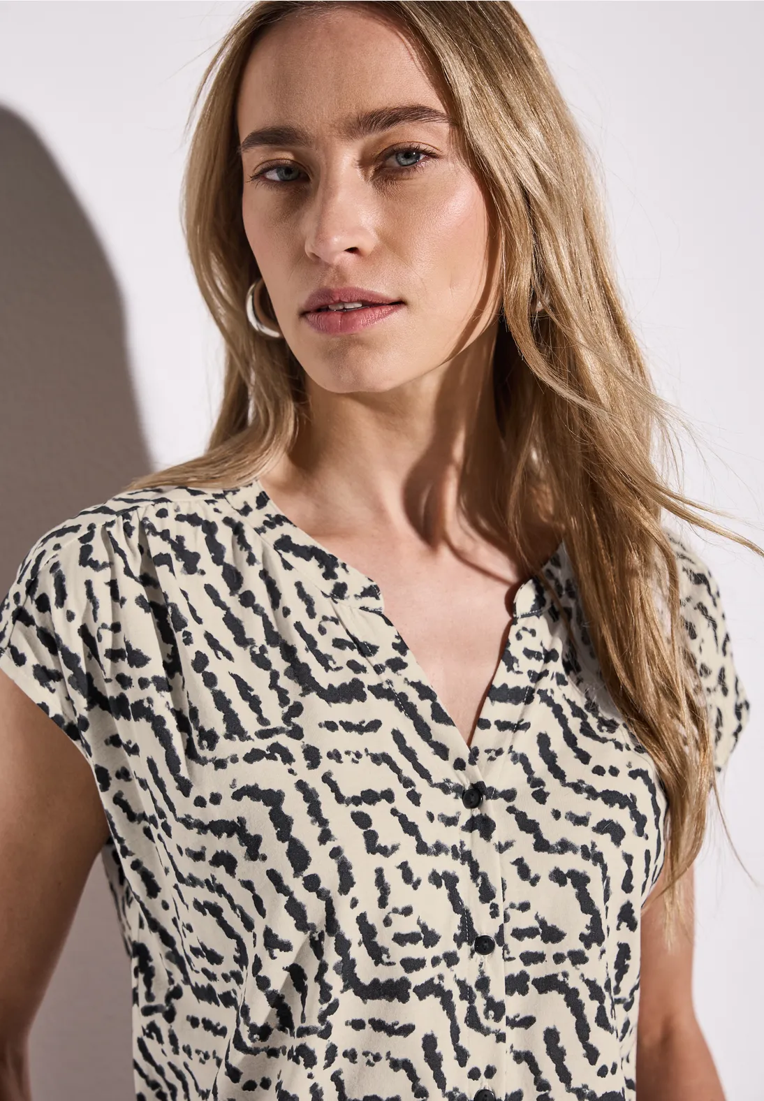 Street One Shirt met Blouselook - Moonstone Sand