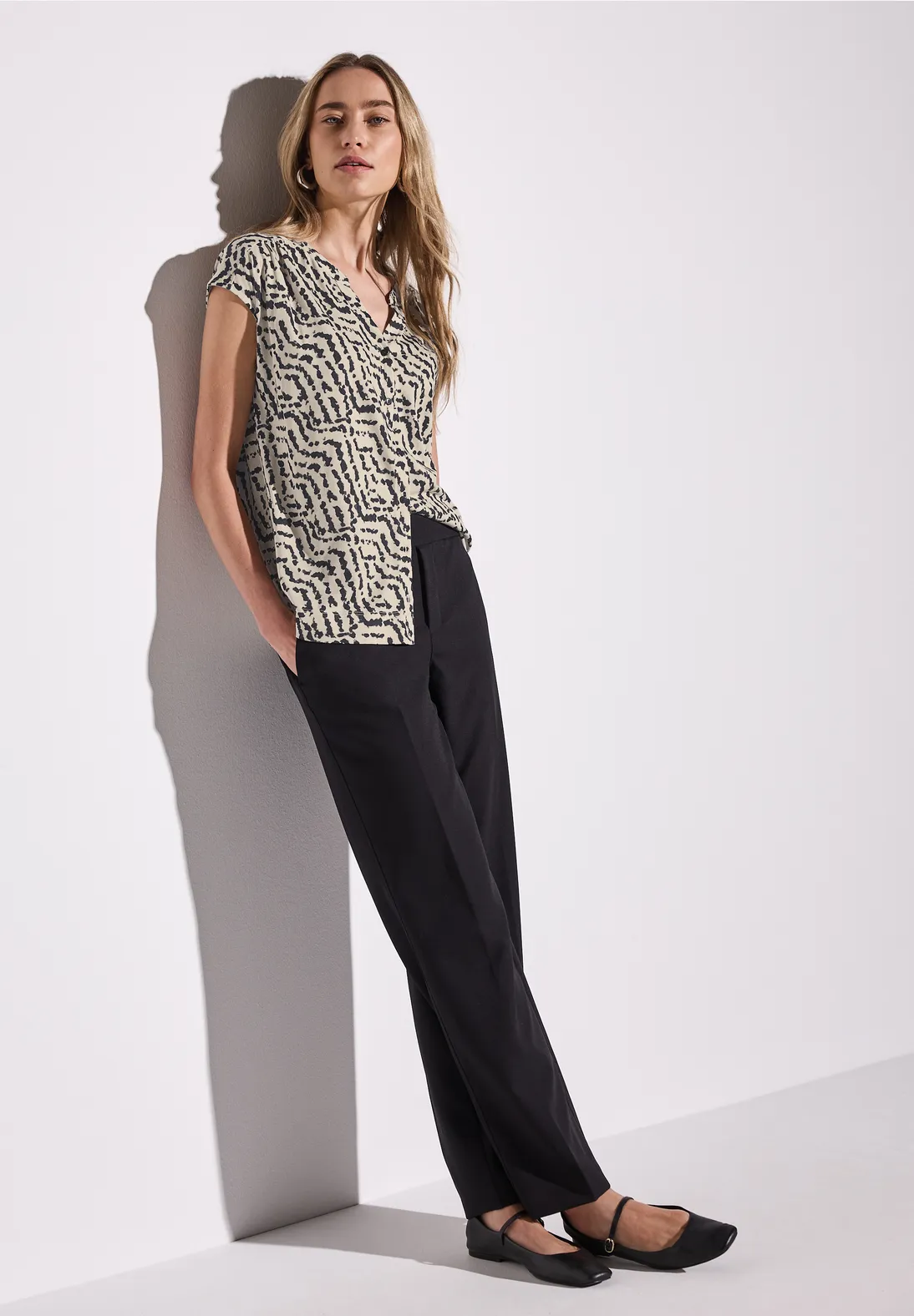 Street One Shirt im Blusen-Look - Moonstone Sand