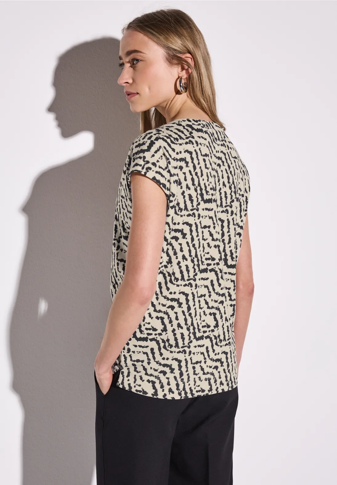 Street One Shirt met Blouselook - Moonstone Sand