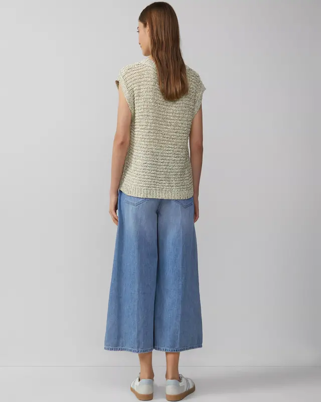 S. Oliver Ajour Pullunder with Glitter - Light Sand