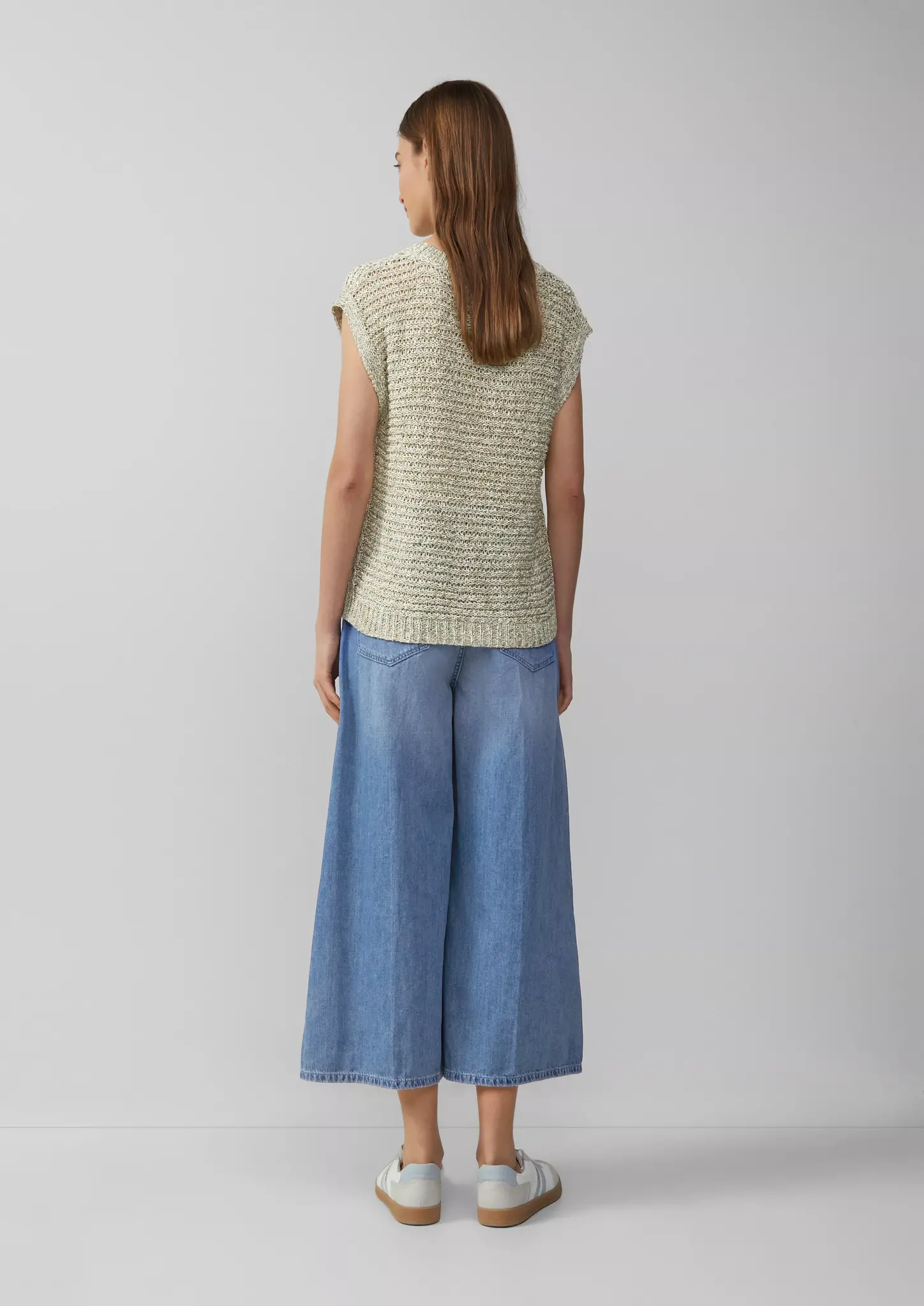 S. Oliver Ajour Pullunder mit Glitzer - Light Sand