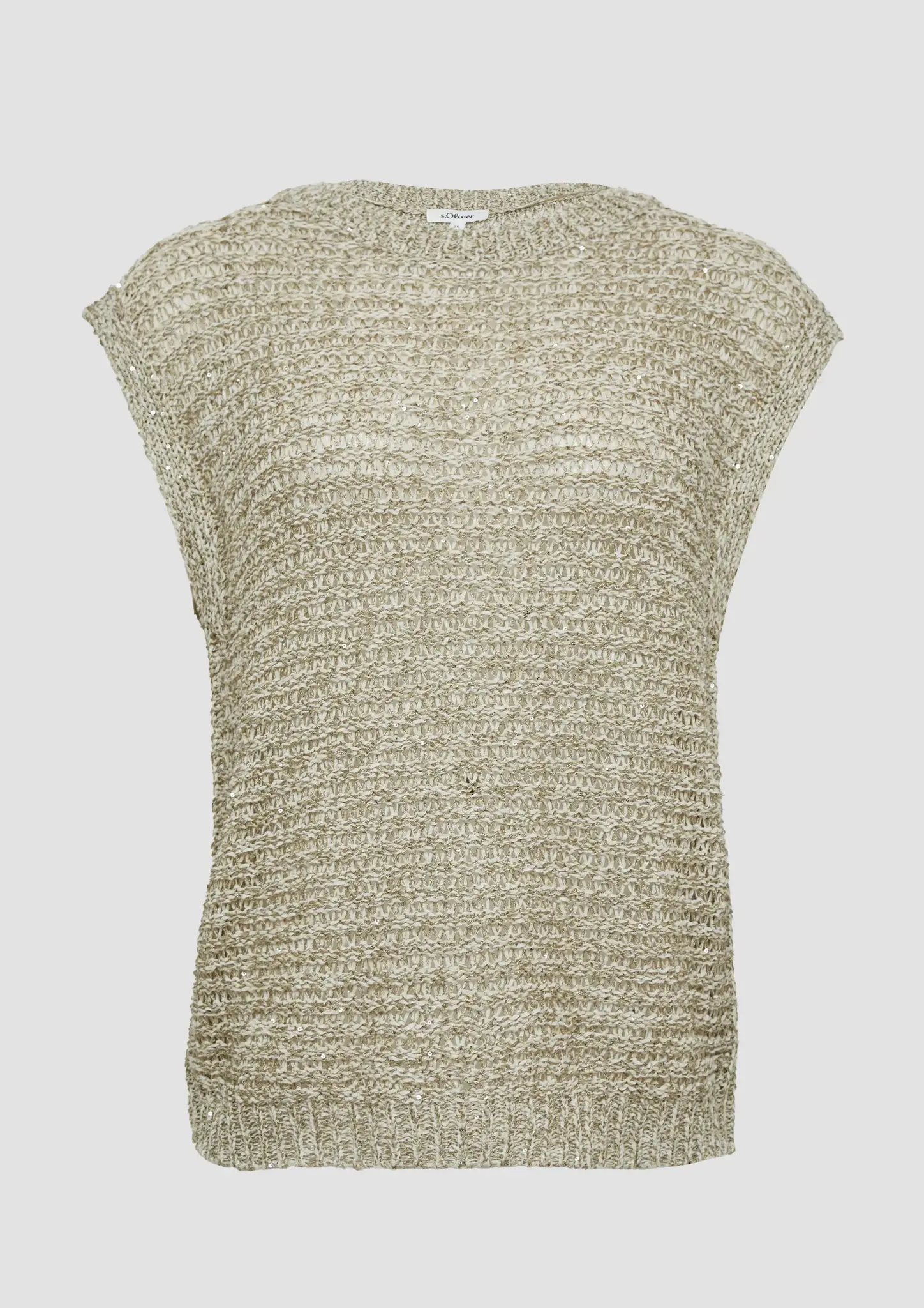 S. Oliver Ajour Pullunder mit Glitzer - Light Sand