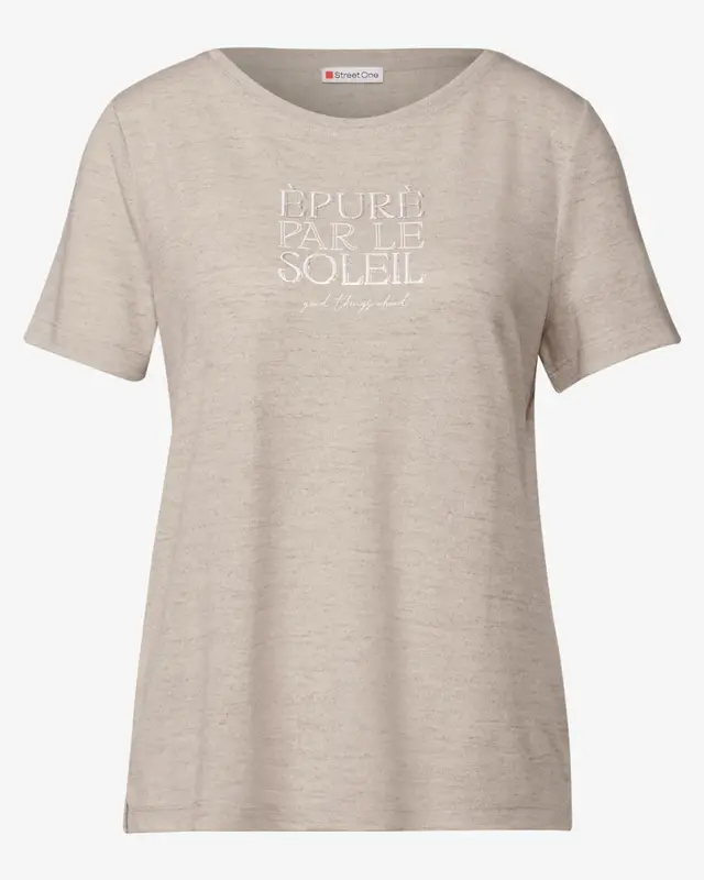Street One Shirt met Tekst - Moonstone Sand