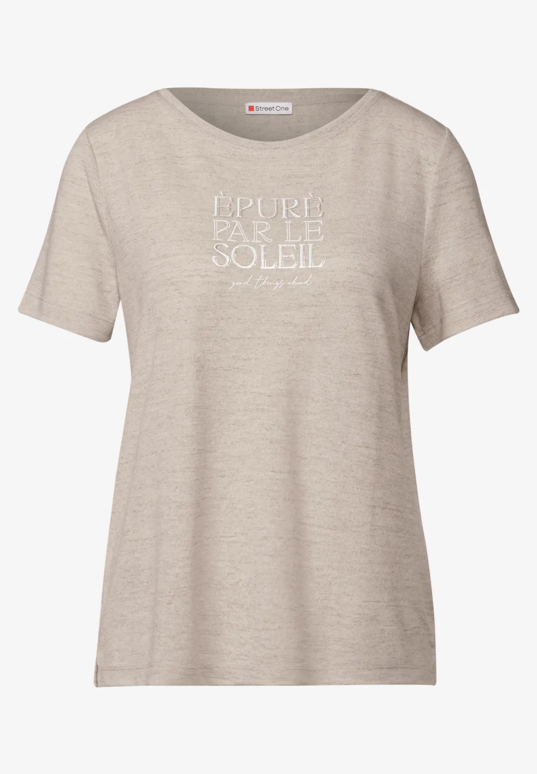 Street One T-Shirt with Text - Moonstone Sand