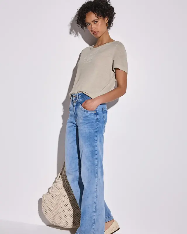 Street One Shirt met Tekst - Moonstone Sand