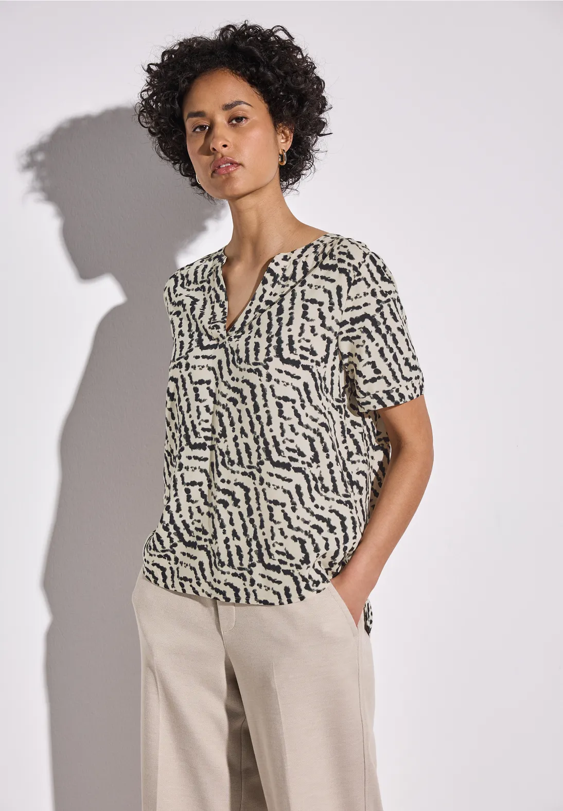 Street One Bedruckte Bluse - Moonstone Sand