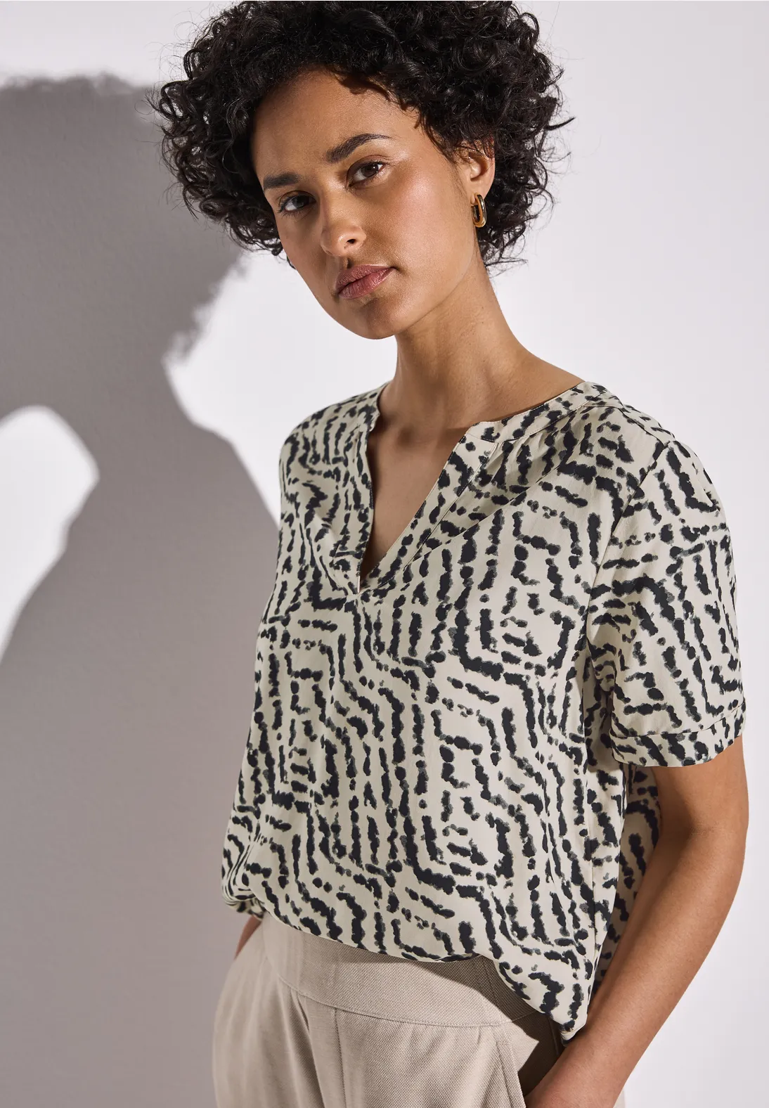 Street One Bedruckte Bluse - Moonstone Sand