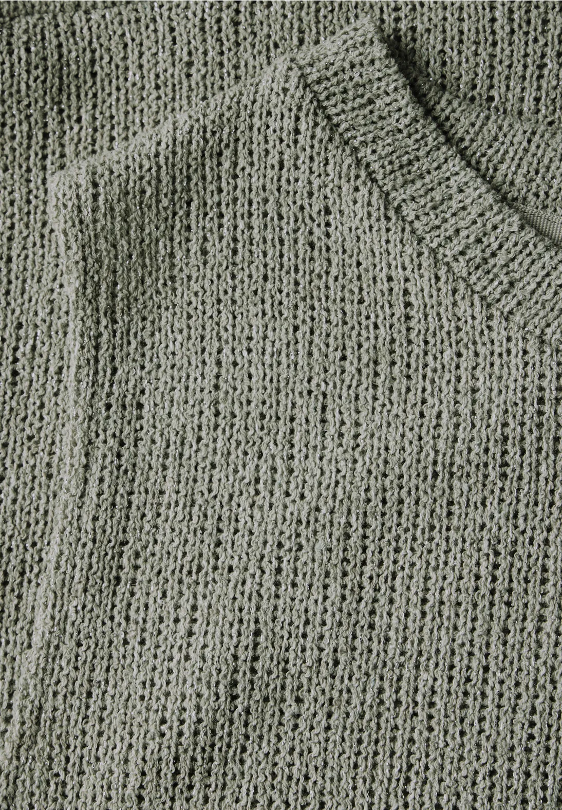 Street One Glitter Knit Top - Dusty Milky Green