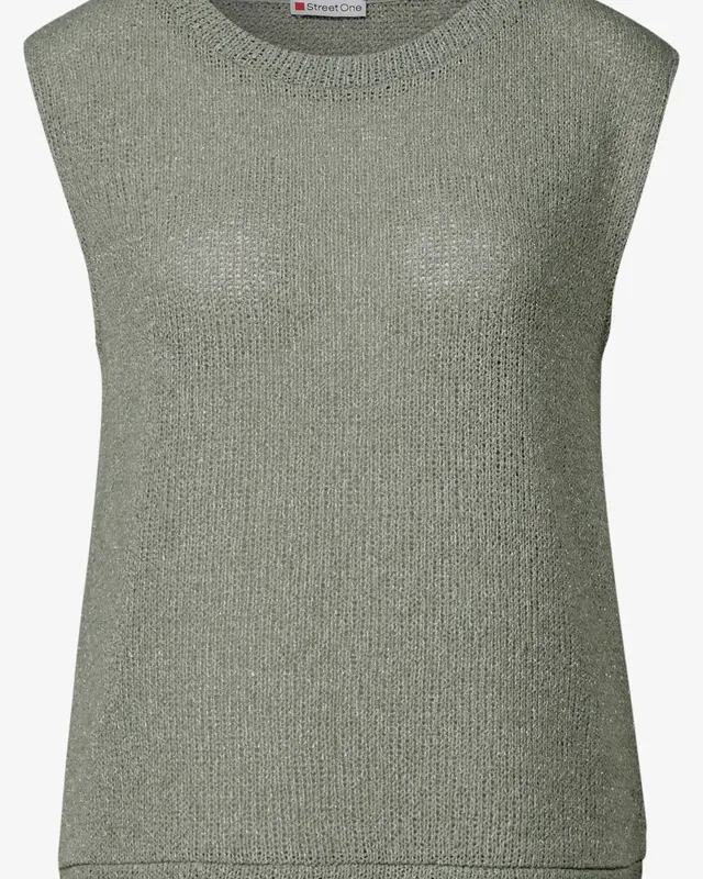 Street One Glitter Knit Top - Dusty Milky Green