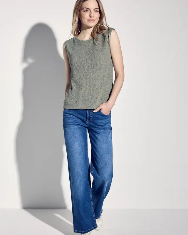 Street One Glitter Knit Top - Dusty Milky Green