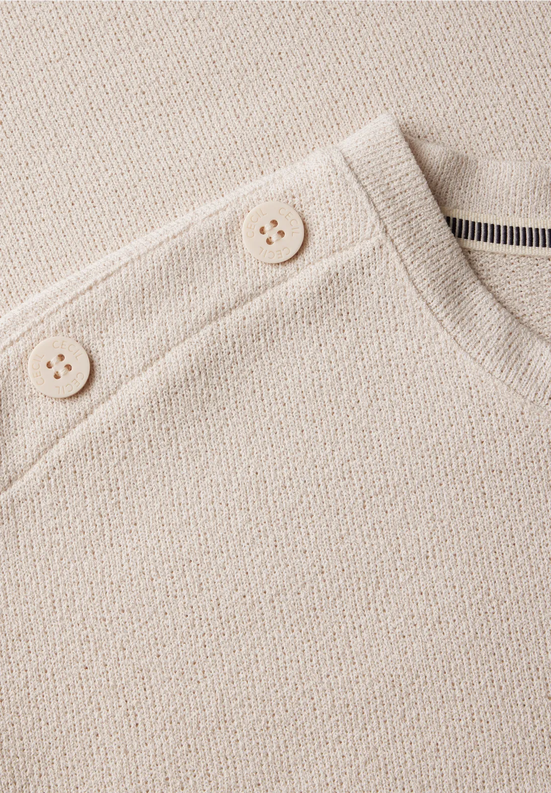 Cecil Strukturshirt mit Knöpfen - Light Beige