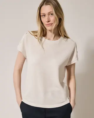 Cecil Strukturshirt mit Knöpfen - Light Beige