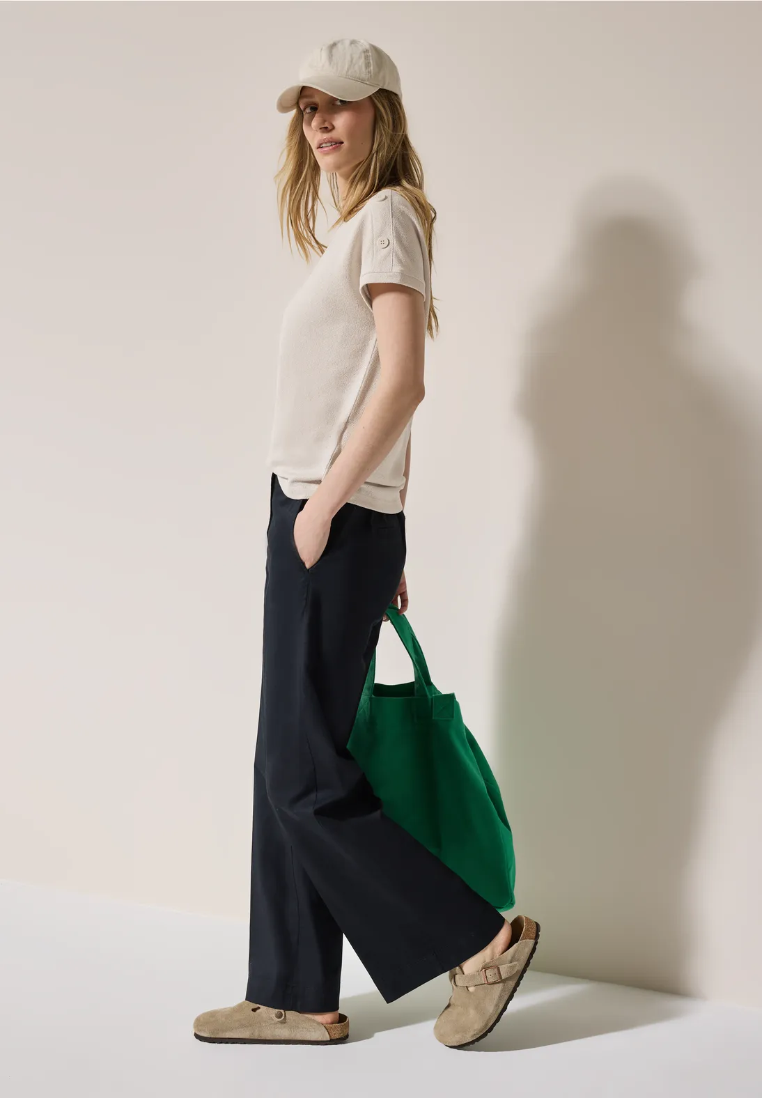 Cecil Strukturshirt mit Knöpfen - Light Beige