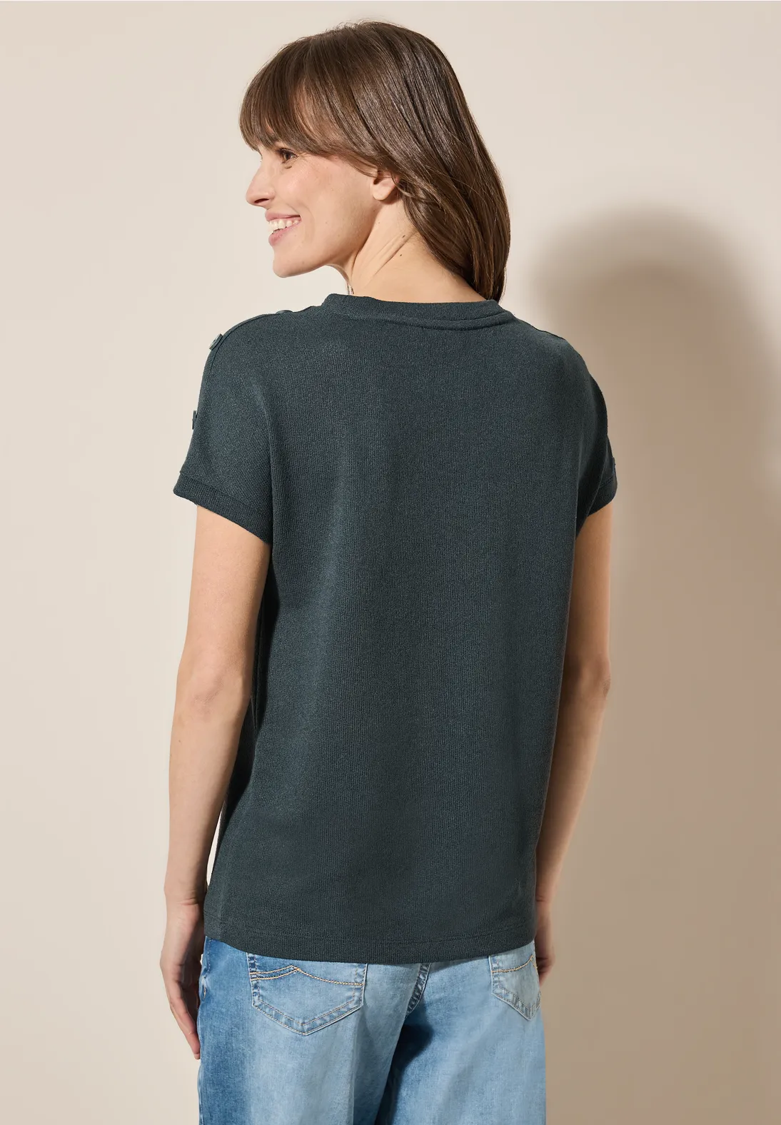 Cecil Strukturshirt mit Knöpfen - Slate Khaki