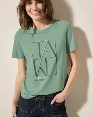 Cecil Shirt met Artwork - Matcha Green