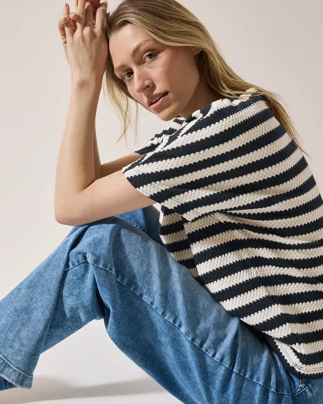 Cecil Striped Structure Shirt - Light Alabaster White