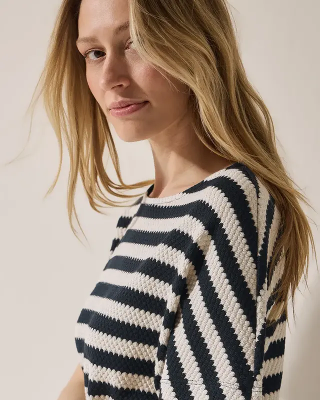 Cecil Striped Structure Shirt - Light Alabaster White