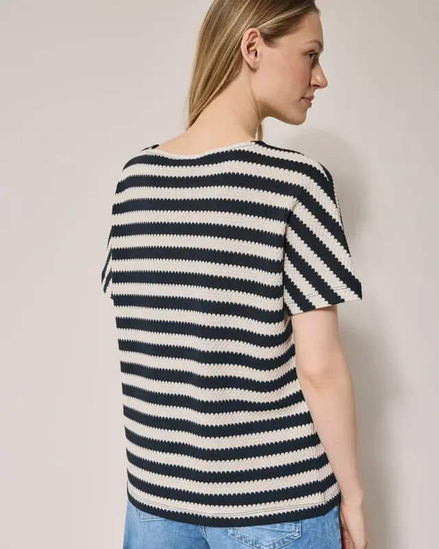 Cecil Striped Structure Shirt - Light Alabaster White