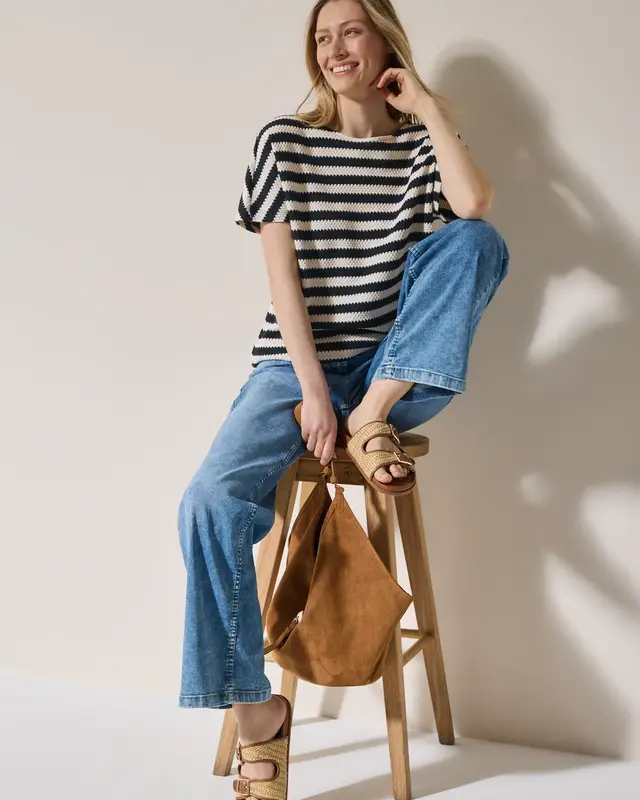 Cecil Striped Structure Shirt - Light Alabaster White