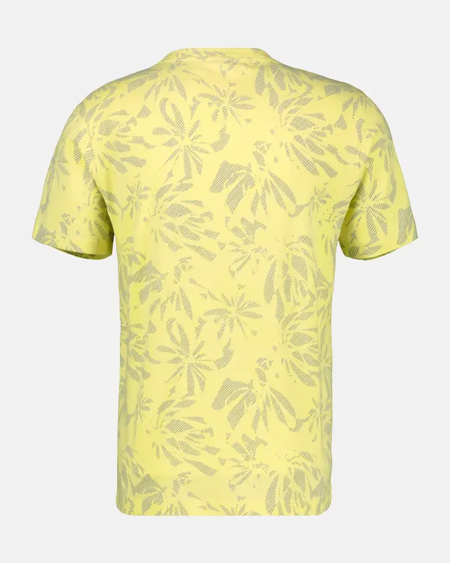 Lerros Print T-Shirt met Stretch - Faded Yellow